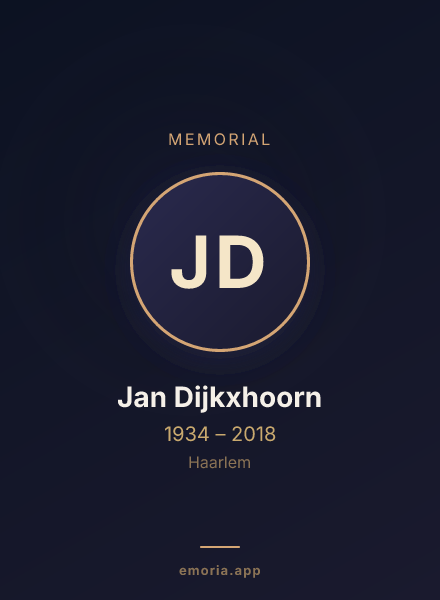 Memorial portrait of Jan Dijkxhoorn