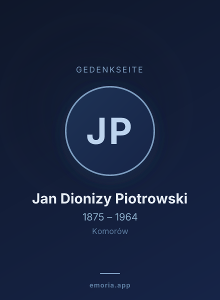 Gedenkportrait von Jan Dionizy Piotrowski