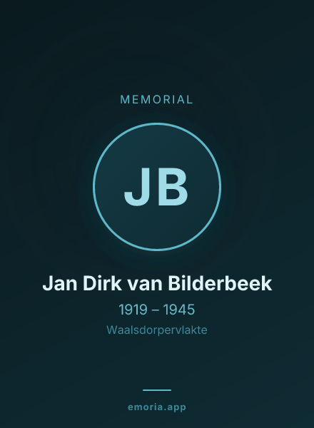 Memorial portrait of Jan Dirk van Bilderbeek