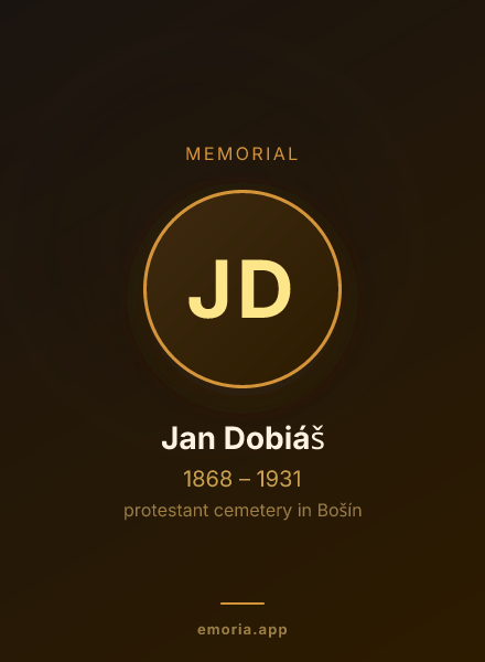 Memorial portrait of Jan Dobiáš