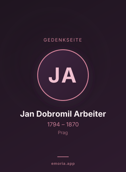 Gedenkportrait von Jan Dobromil Arbeiter