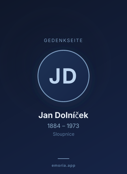 Gedenkportrait von Jan Dolníček