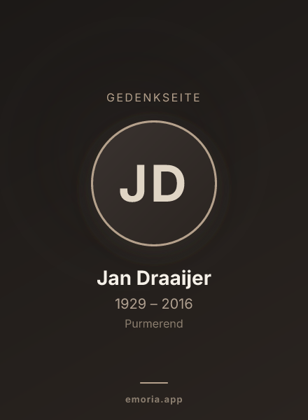 Gedenkportrait von Jan Draaijer