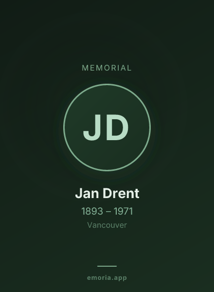 Memorial portrait of Jan Drent