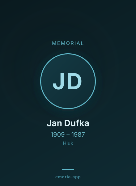 Memorial portrait of Jan Dufka