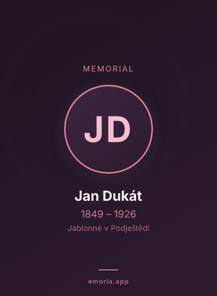 Memorial portrait of Jan Dukát