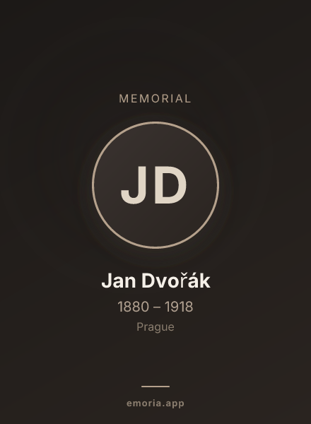 Memorial portrait of Jan Dvořák