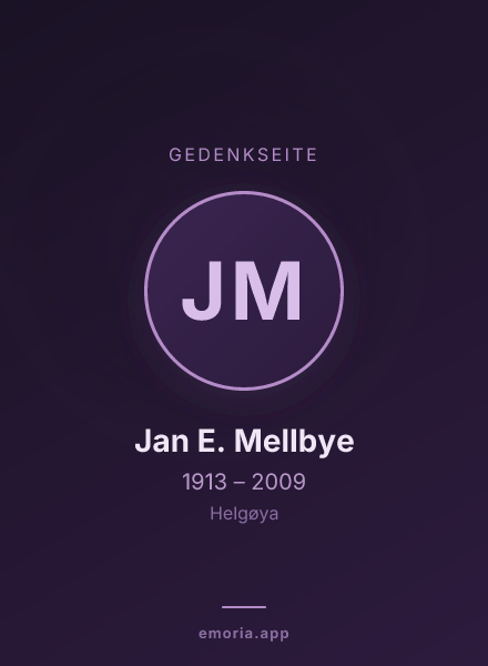 Gedenkportrait von Jan E. Mellbye