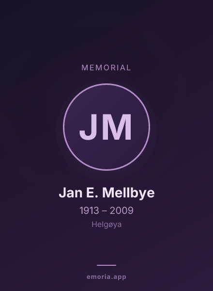 Memorial portrait of Jan E. Mellbye