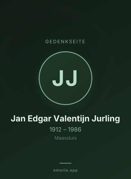 Gedenkportrait von Jan Edgar Valentijn Jurling