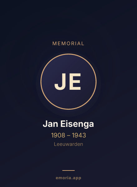 Memorial portrait of Jan Eisenga