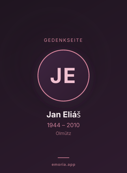 Gedenkportrait von Jan Eliáš