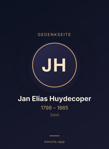 Gedenkportrait von Jan Elias Huydecoper