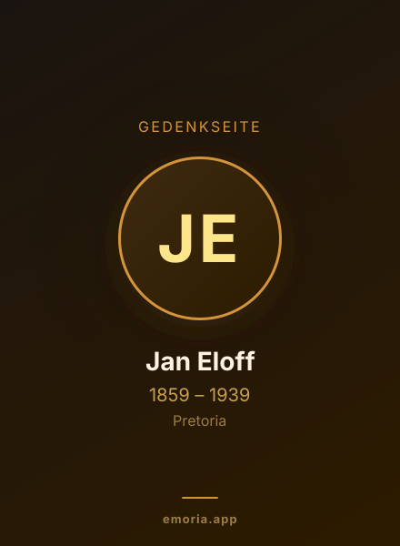 Gedenkportrait von Jan Eloff