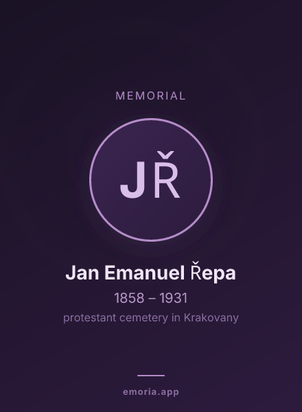 Memorial portrait of Jan Emanuel Řepa