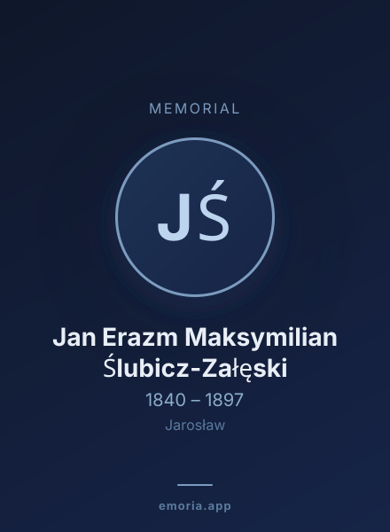Memorial portrait of Jan Erazm Maksymilian Ślubicz-Załęski
