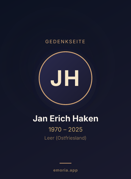 Gedenkportrait von Jan Erich Haken