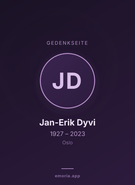 Gedenkportrait von Jan-Erik Dyvi