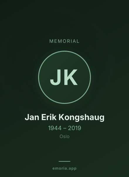 Memorial portrait of Jan Erik Kongshaug
