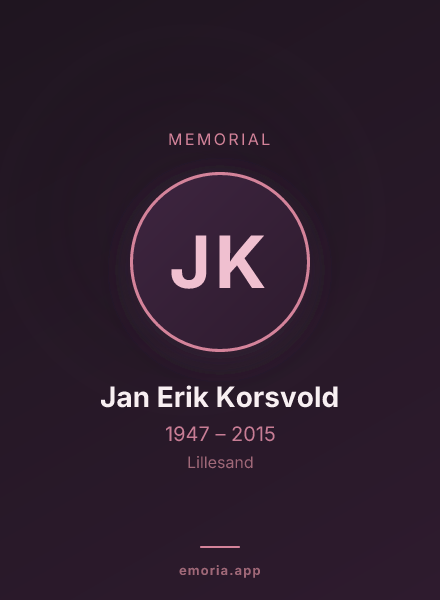 Memorial portrait of Jan Erik Korsvold