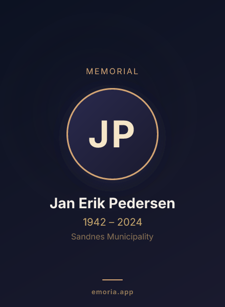 Memorial portrait of Jan Erik Pedersen