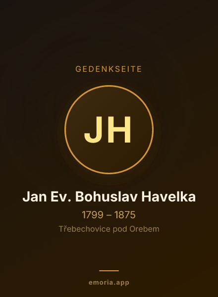 Gedenkportrait von Jan Ev. Bohuslav Havelka