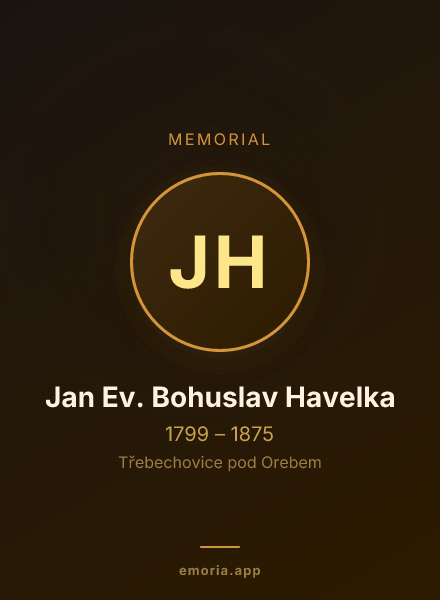 Memorial portrait of Jan Ev. Bohuslav Havelka