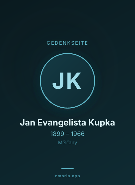 Gedenkportrait von Jan Evangelista Kupka