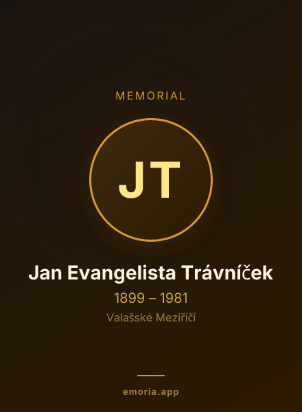 Memorial portrait of Jan Evangelista Trávníček