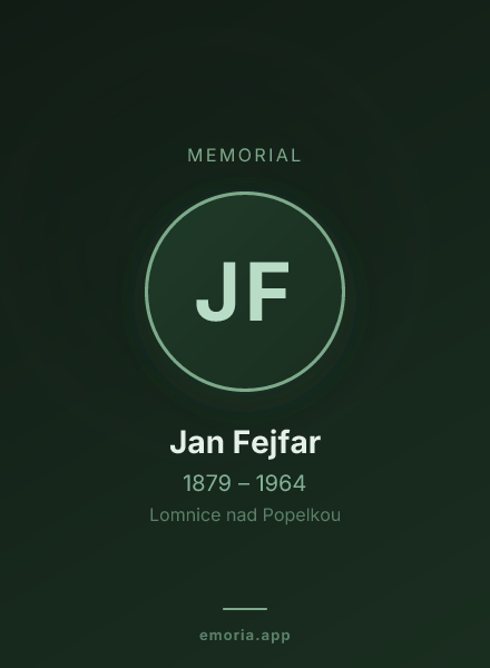 Memorial portrait of Jan Fejfar