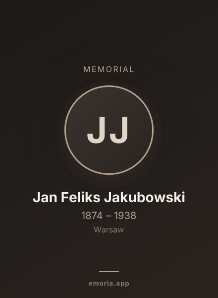 Memorial portrait of Jan Feliks Jakubowski