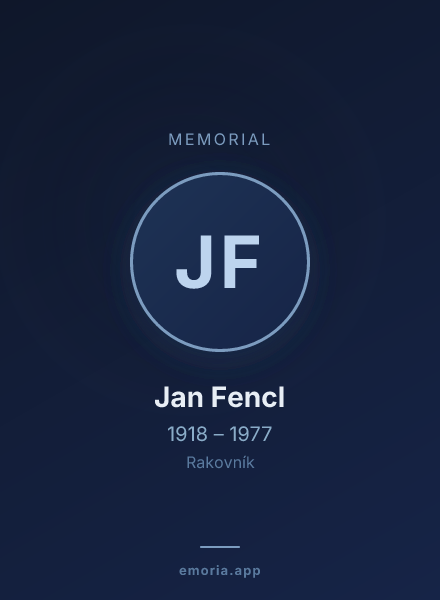 Memorial portrait of Jan Fencl