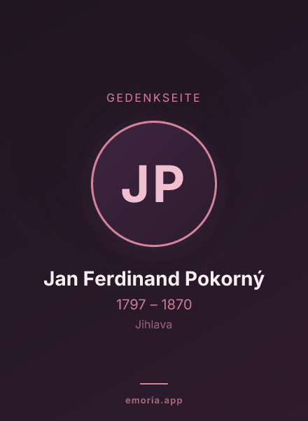 Gedenkportrait von Jan Ferdinand Pokorný