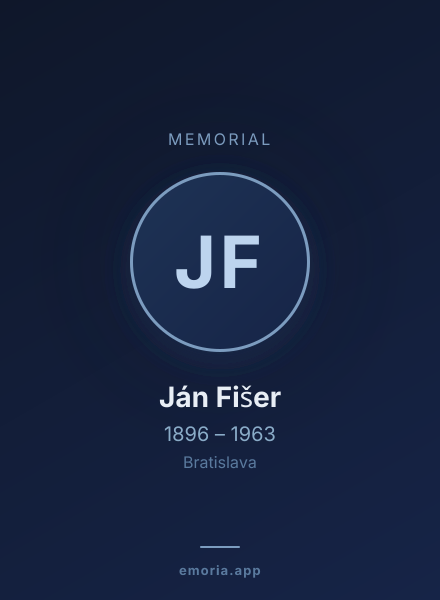 Memorial portrait of Ján Fišer