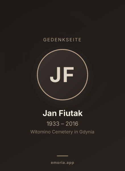 Gedenkportrait von Jan Fiutak