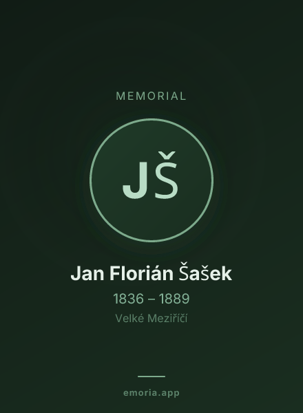 Memorial portrait of Jan Florián Šašek