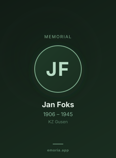 Memorial portrait of Jan Foks