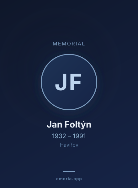 Memorial portrait of Jan Foltýn