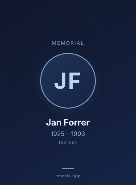 Memorial portrait of Jan Forrer
