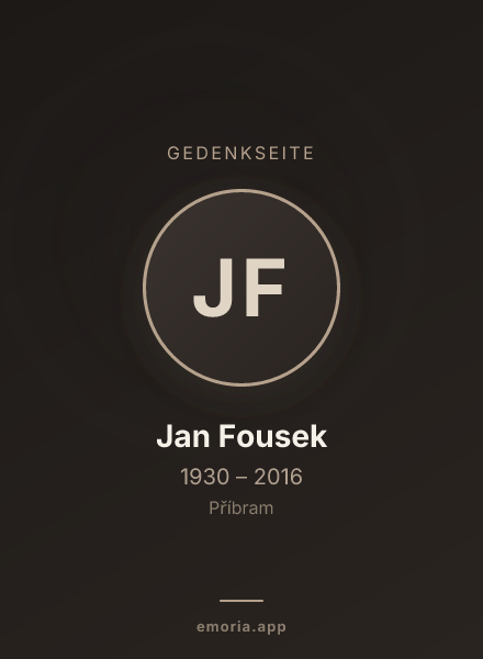 Gedenkportrait von Jan Fousek