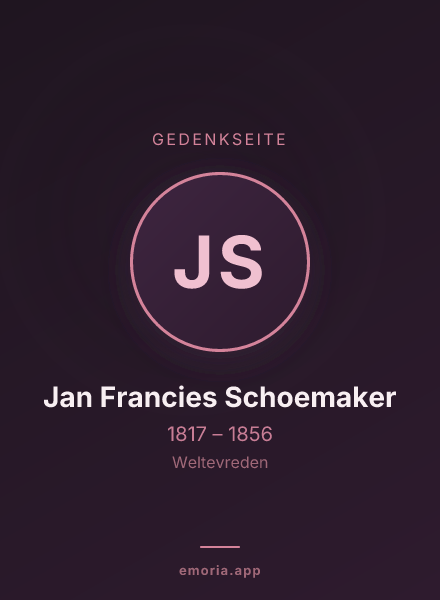 Gedenkportrait von Jan Francies Schoemaker