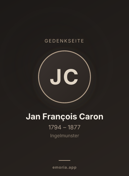 Gedenkportrait von Jan François Caron