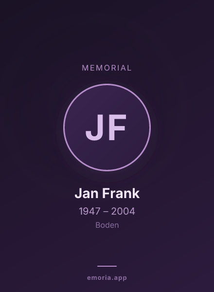 Memorial portrait of Jan Frank