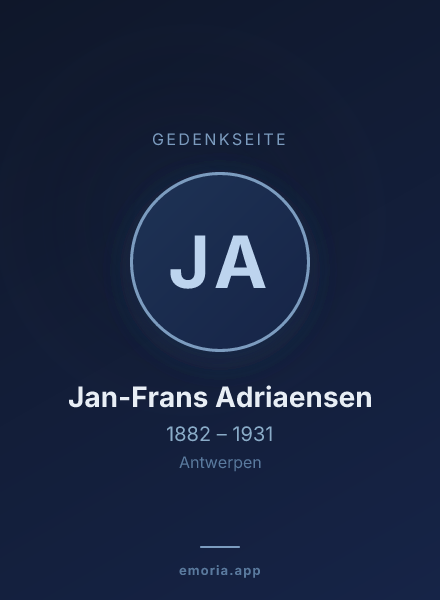 Gedenkportrait von Jan-Frans Adriaensen