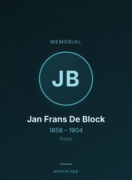 Memorial portrait of Jan Frans De Block