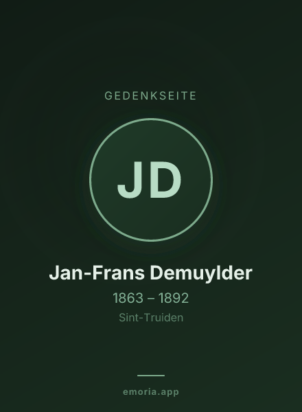 Gedenkportrait von Jan-Frans Demuylder