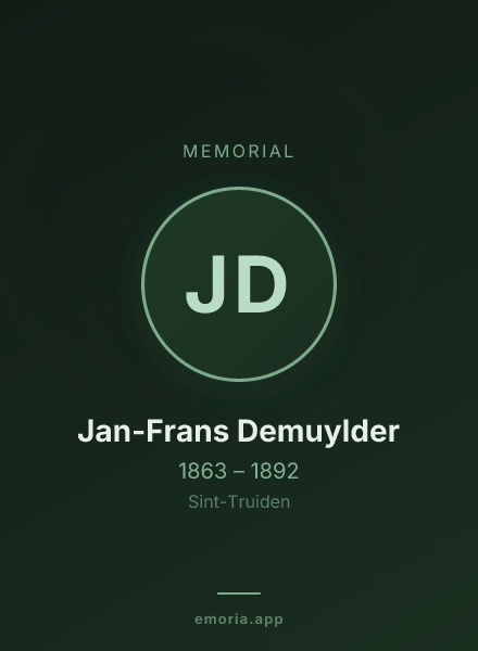 Memorial portrait of Jan-Frans Demuylder