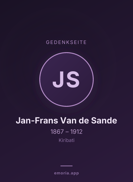 Gedenkportrait von Jan-Frans Van de Sande