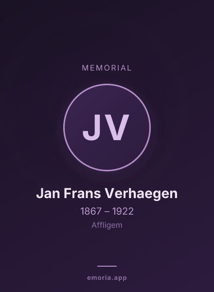 Memorial portrait of Jan Frans Verhaegen