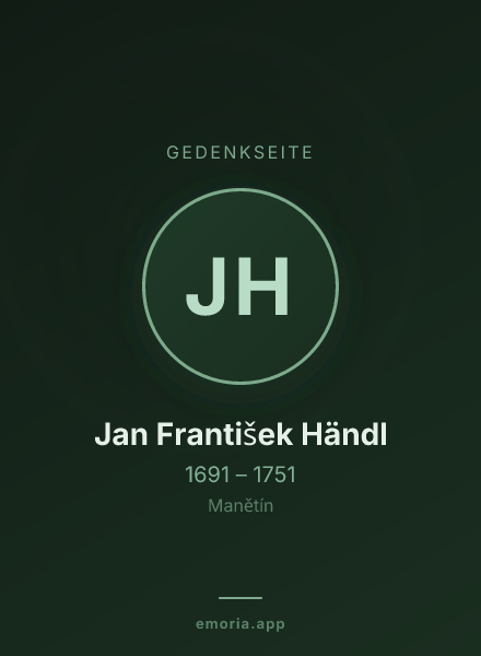 Gedenkportrait von Jan František Händl